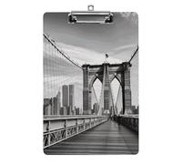 Brooklyn Bridge Plastic Clipboard with Storage Office Acrylic Clipboards Low Profile Clip Clear Clip Boards Basics Letter Size Hardboard for Nurses,Teachers