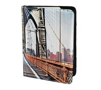 Brooklyn Bridge Print 5.5in Passport Travel Document Wallet Case Stylish Secure Men Women For Travelers, Black, One Size