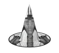Brooklyn Bridge Print Halloween Witch Hat,Foldable Spire Hat,Suitable For Halloween Carnival,Masquerade,Party Costume Accessories