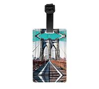 Brooklyn Bridge Print Luggage Tag â€“ Full-Back Privacy Cover Suitcase ID Label for Women & Men, PVC Travel Name ID Tag