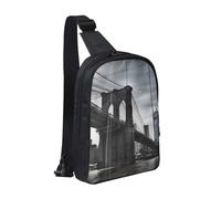 Brooklyn Bridge Printed Chest Bag Sling Bag for Men Women, Waterproof Crossbody Backpack Men Bag for Runner Workout Hiking Cycling Travel