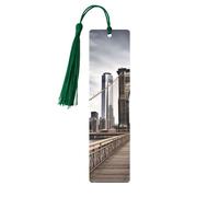 Brooklyn Bridge Printed Metal Bookmarks M - Dark Green Lightweight Aluminium Book Marker for Books, Journals & Gifts, Ideal Book Lovers, Holiday Decor & Crafts