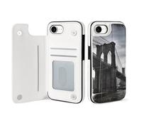 Brooklyn Bridge Printed Wallet Case for iPhone 16 E - Flip Leather Wallet Phone Cases Cover with Card Slots