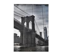 Brooklyn Bridge Printed Wooden Puzzle 500 Piece, Cute Puzzle Game in Plastic Box for Family Entertainment and Brain Training Gifts