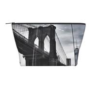 Brooklyn Bridge Prints Trapezoid Makeup Bag Travel Cosmetic Organizer with Foam Padding for Gym, Office, and Weekend Trips