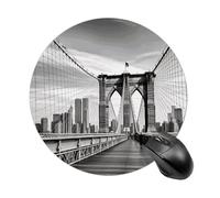 Brooklyn Bridge Round Mouse Pad 7.8 Inch, Portable Gaming Mouse Mat with Non-Slip Rubber Base & Smooth Surface, Waterproof Mousepad for PC, Laptop, Computer, Office, Home