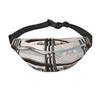 Brooklyn Bridge s Adjustable Belt Hip Bum Bag Fashion Water Resistant Hiking Waist Bag for Traveling Casual Running Hiking Cycling, Black, One Size