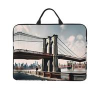 Brooklyn Bridge S Print 14in Laptop Case Sleeve Bag â€“ Portable Handle, Business Travel, Commuting, Accessory Pocket