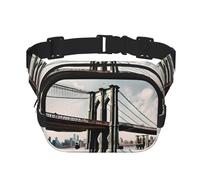 Brooklyn Bridge s Print Waist Pack Square Waist Bag Workout Hiking Running Travel Gym Pretty Zipper Fashion