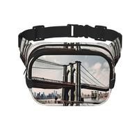 Brooklyn Bridge s print Womens Fanny Pack Everyday Hip Pouch Waist Bag for Travel Outdoor Running Hunting for Adult, Black, One Size