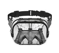 Brooklyn Bridge Square Double-Layer Waist Bag Chest Bag Crossbody Bag Running Travel Hiking Waist Bag