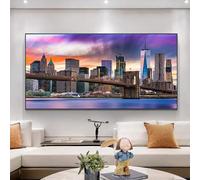Brooklyn Bridge the Lower Manhattan Skyline Canvas Paintings Landscape Posters and Prints Wall Art Pictures Home Decor 60x120cm(24x47in) Withframe