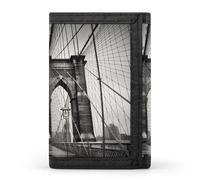 Brooklyn Bridge Trifold Wallet for Men Slim Trifold Billfold Stylish Credit Card Holder Minimalist Front Pocket Purses
