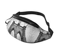 Brooklyn Bridge Waist Bag Bumbags for Men Women, Print Polyester Waist Pack for Travel Walking Sport with Adjustable Strap