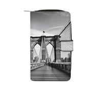 Brooklyn Bridge Wallet Multifunctional Leather Wallets for Men Compact Long Wallet Credit Card Holder Passport Bag