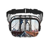 Brooklyn Bridge Zipper Fanny Pack, Crossbody Bags with Adjustable Strap for Jogging, Cycling