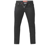 Brooklyn Clothing CLAUDE-KS-D555 Tapered Fit Stretch Jeans in Black in 40R