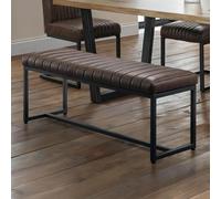 Brooklyn Dining Bench - Brown Faux Leather