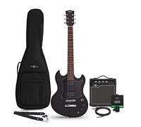 Brooklyn Electric Guitar Black 10W Guitar Amp & Accessory Pack