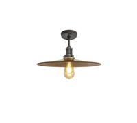 Brooklyn Flat Flush Mount, 15 Inch, Brass, Pewter Holder Industville Bronze One Size