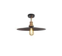 Brooklyn Flat Flush Mount, 15 Inch, Pewter, Brass Holder Industville Dark Grey One Size