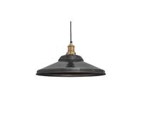 Brooklyn Giant Step Pendant, 18 Inch, Pewter, Brass Holder Industville Dark Grey One Size