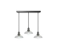 Brooklyn Glass Dome 3 Wire Cluster Lights, 8 inch, Pewter holder Industville Dark Grey One Size