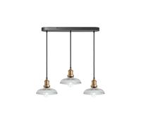 Brooklyn Glass Dome 3 Wire Oval Cluster Lights, 8 inch, Brass holder Industville Bronze One Size
