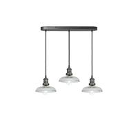 Brooklyn Glass Dome 3 Wire Oval Cluster Lights, 8 inch, Pewter holder Industville Dark Grey One Size