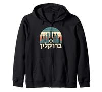 Brooklyn Hebrew New York Neighborhood Jewish NYC Skyline Zip Hoodie