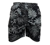 Brooklyn Imports LTD Big Size Floral Board Shorts Swimming Trunks in Plus Size 2XL-6XL Beachwear Black/Grey