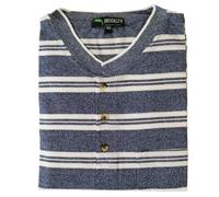 Brooklyn Imports LTD Big Size Striped Classic Polo Band Collar Short Sleeve with Chest Pocket Big & Tall Plus Size 2XL-5XL