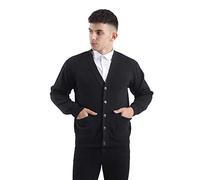 Brooklyn Imports LTD Classic Fit Plain Cardigans with Double Pockets & Long Sleeve Button Fasten Design (Black, XX-Large)