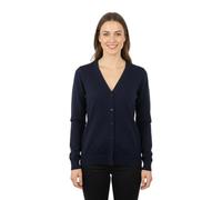 Brooklyn Imports LTD Ladies Smart Plain Cardigan Button Up Sweater for Work Office Casual Navy