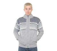 Brooklyn Imports LTD Mens Nordic Pattern Cardigans Long Sleeve Hooded Fleece Winter Top Festive
