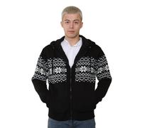 Brooklyn Imports LTD Mens Nordic Pattern Cardigans Long Sleeve Hooded Fleece Winter Top Festive