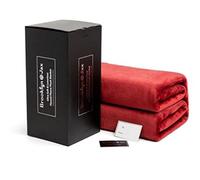 BROOKLYN + JAX Fleece Blanket Ultra Soft Luxurious and Cozy Plush Double King (Double - 150 x 200 cm, Burgundy)