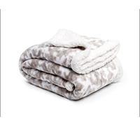 BROOKLYN + JAX Sherpa Fleece Throw Blanket Reversible Super Soft Luxurious Cozy Plush (Throw - 125 x 150 cm, Camo White)