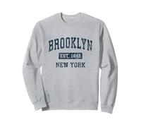 Brooklyn New York NY Vintage Sports Design Navy Print Sweatshirt