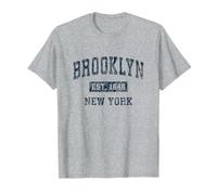 Brooklyn New York NY Vintage Sports Design Navy Print T-Shirt