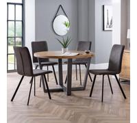 Brooklyn Oak 4 Seater Round Dining Set with 4 Monroe Chairs