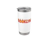 Brooklyn On Fire Name Word Art - Cute Personalized Flame Stainless Steel Insulated Tumbler