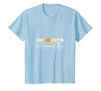 Brooklyn Pride: Iconic Bridge Skyline for City Lovers T-Shirt, Kids, Baby Blue, 3 Years
