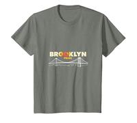 Brooklyn Pride: Iconic Bridge Skyline for City Lovers T-Shirt, Kids, Olive Heather, 4 Years