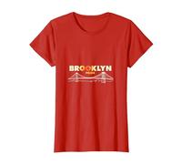 Brooklyn Pride: Iconic Bridge Skyline for City Lovers T-Shirt, Women, Red, XXL
