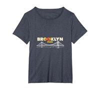 Brooklyn Pride: Iconic Bridge Skyline for City Lovers T-Shirt, Women's Plus, Heather Blue, 2X