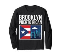 Brooklyn Puerto Rican Flag NYC Skyline Urban Long Sleeve T-Shirt