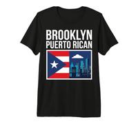 Brooklyn Puerto Rican Flag NYC Skyline Urban Premium T-Shirt