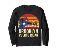 Brooklyn Puerto Rican Sunset Skyline NYC Roots Long Sleeve T-Shirt