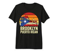 Brooklyn Puerto Rican Sunset Skyline NYC Roots Premium T-Shirt
